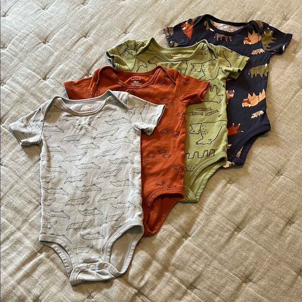 Set of Four 18M Animal-themed Onesie’s